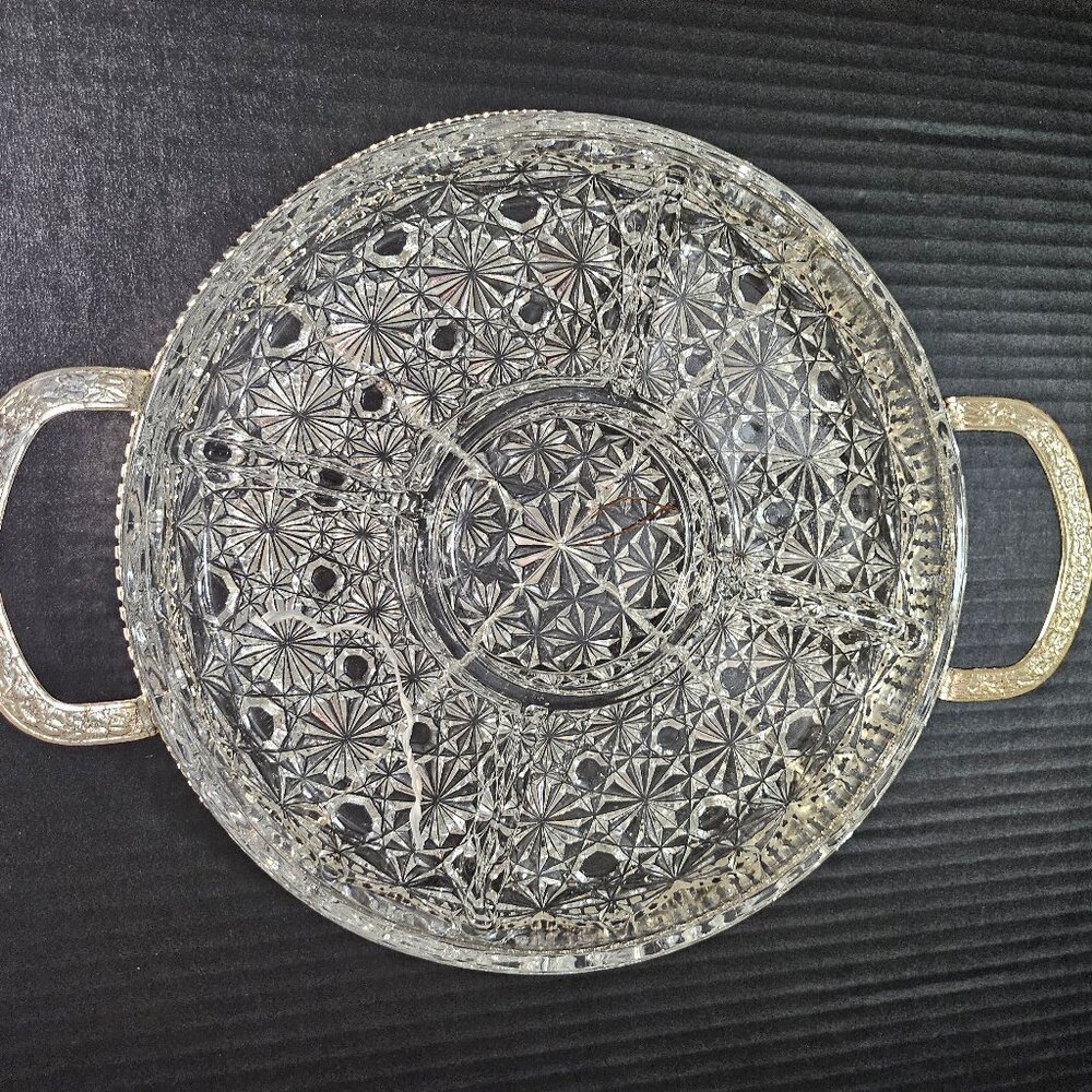 Vintage Mayell Queen Anne, England Silver Plated 10" Hors D' Oeuvres Stand
